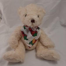 Vintage 1990's Rare HTF Russ Berrie "Shelby" Cream Bear Stuffed Animal Plush Toy