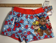 PAW PATROL Infant Baby Boy Blue Red Swim Trunks 3-6 Months Nickelodeon NWT 78
