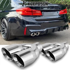 2.5" to 3.5" Quad Exhaust Tips Dual Wall Stainless for 5 Series G30 530i 540i
