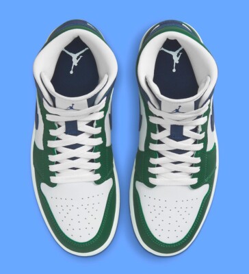 Nike Air Jordan 1 Mid SE Noble Green Midnight Navy Seahawks Womens