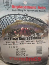 Cumings S-B-12-B Replacement Fishing Net 48" Salmon Super Heavy Black Poly 38x33