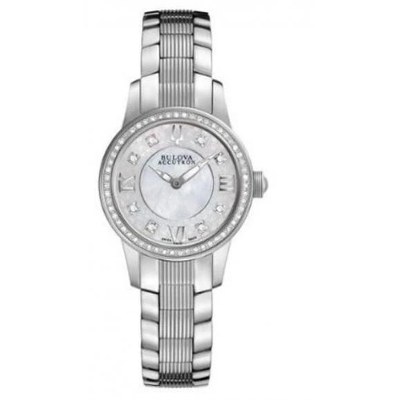 Bulova Accutron Women s Diamond Accent Quartz Silver Watch 28MM