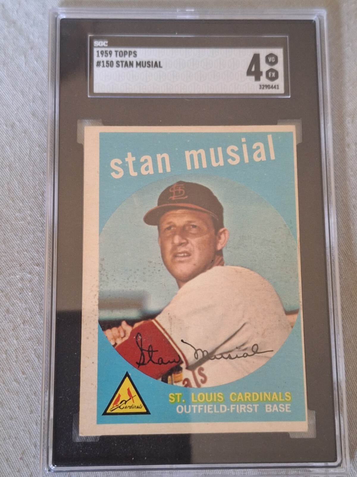 1959 Topps STAN MUSIAL St. Louis Cardinals #150 SGC 4 VG/EX Condition