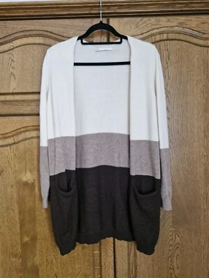 Only Cardigan Strickjacke Damen Gr. S Beige Braun gestreift offen neuwertig - Bild 1 von 4