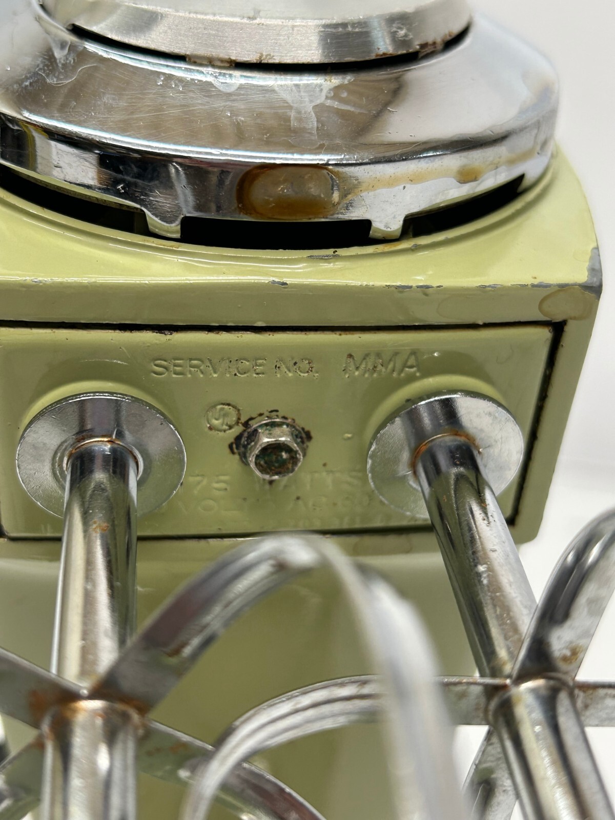 Vtg Sunbeam Mixmaster Avocado Green 12 Speed Stand Mixer W/ 2 Glass Bowls
