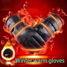 Mens Leather Gloves Touch Screen Soft Fleece Lined Thermal Valentines Gift US