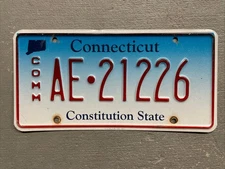 ONE CONNECTICUT LICENSE PLATE COMMERCIAL RANDOM LETTERS/NUMBERS FAIR CONDITION