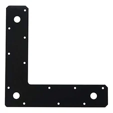 4 Packs 9 Inch Steel L Right Angle Bracket Black Flat Mending Plate Length 9", 