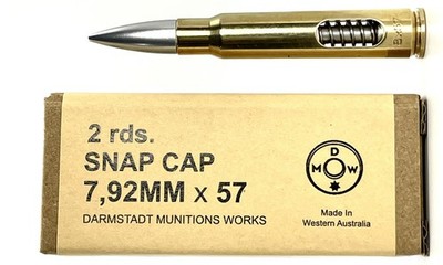 8x57 Mauser Full Metal Snap Caps Set [Darmstadt Munitions]