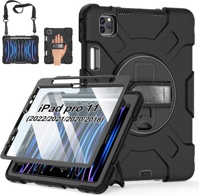 Case for iPad Pro 11 Inch (2022/2021): Silicone Cover with Screen Protector and