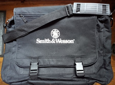 Vintage~Smith & Wesson logo~Black Canvas~Laptop/Range Bag / Briefcase 18"x14"x3"