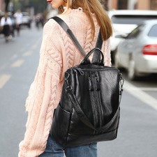Womens Ladies Rucksack Anti-theft Bag PU Leat...