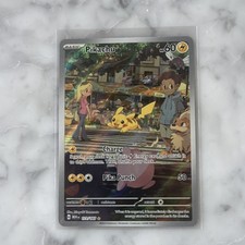 Pikachu Illustration Rare Full Art Holo 173/165 Scarlet & Violet 151 English on eBay