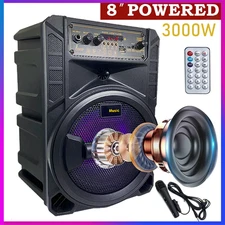 3000W Portable Bluetooth Speaker Sub Woofer Heavy Bass Sound System Party & Mic