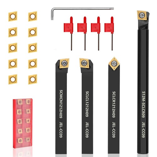 Kit utensili tornio indicizzabile di precisione: 4 supporti e 10 inserti per lavorazioni perfette - Foto 3 di 9