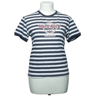 Hard Rock Cafe, T-shirt, Größe: L, Blau/Weiß, Baumwolle, Streifen, Damen #Ttd