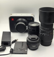 Blackmagic 2.5K Production Cinema Camera (EF Mount) W/ 3 lens, SSD 480GB bundle