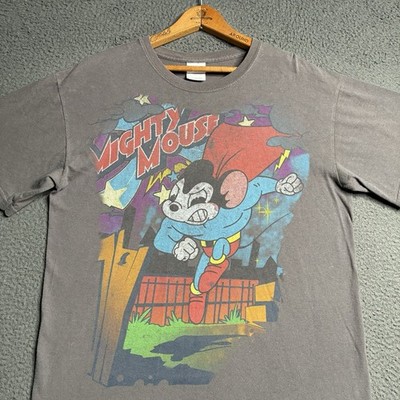 Vintage Y2K Mighty Mouse Men s Medium T-Shirt Viacom Cartoon Anime
