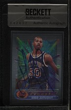 BAS 1994-95 Topps Finest Greg Anthony #124 Seal of Authenticity Auto 3c7