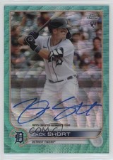 2022 Topps Chrome Rookie Aqua Wave Refractor 72/199 Zack Short #RA-ZS Auto 1p5