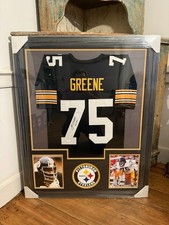 Framed Signed Mean Joe Greene Pittsburgh Steelers Jersey COA HOF 87 Inscription