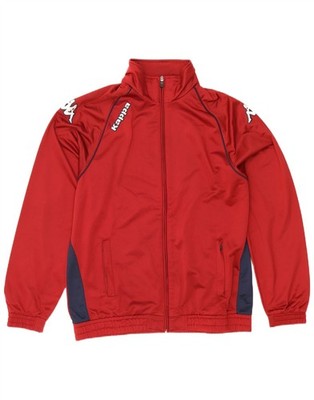 Kappa Mens Graphic Tracksuit Top Jacket Large Red Colourblock Polyester BK30