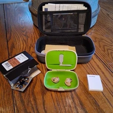 Phonak Virto V90-1707A56D Pair Hearing Aids W/ Case Accessories Used batteries