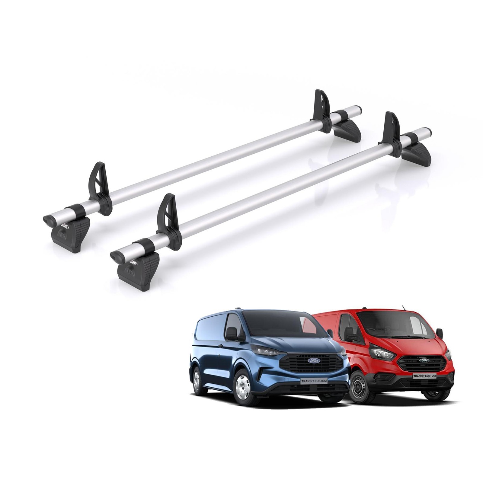 Ford Transit Custom Roof Rack Fits 2013+ [H1 Roof] 2x Bars Rhino Kammbar Pro
