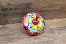 1950s J. Chein & Co. Tin Metal Spinning Top with Wooden Plunger Made In USA
