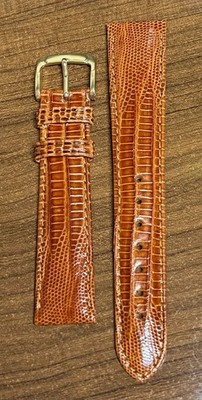 NEW SPEIDEL 19MM HONEY/BROWN GENUINE TEJU LEATHER LIZARD WATCH BAND STRAP!