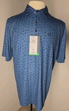 Cinch Polo Shirt Mens Large Blue Arena Flex Western Rodeo Print