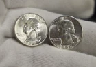 (2) 1954 S US Washington Quarters 25c Nice Unc From Original Roll..