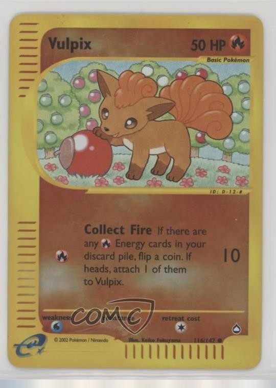 Vulpix Reverse Foil Pokemon e-Card Series Aquapolis #116 2003