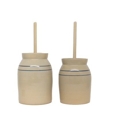 Hand-Turned Pottery Butter Churn