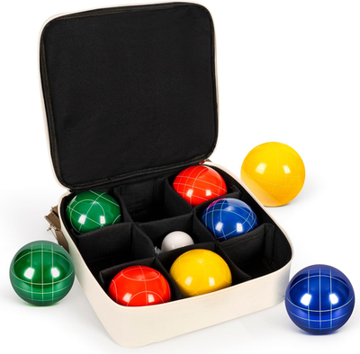 Aivalas Official 90mm Bocce Ball Set - Regulation Tournament Size With Carrying Bag