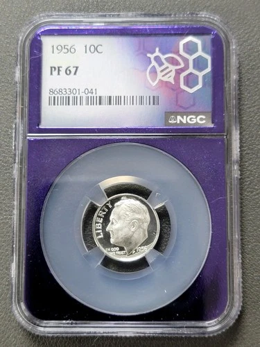 1956 10c Roosevelt Dime certified PF 67 NGC (Trader Bea Purple Core)