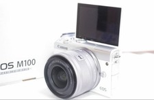 Canon EOS M100 Mirrorless Camera White 15-45mm Lens Bluetooth High Quality
