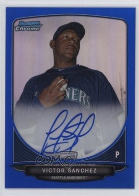2013 Bowman Chrome Prospects Blue Refractor /150 Victor Sanchez #BCP-VS Auto 5c2