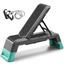 leikefitness Exercise Step Platform, Multifunctional Aerobic Deck with Cord a...