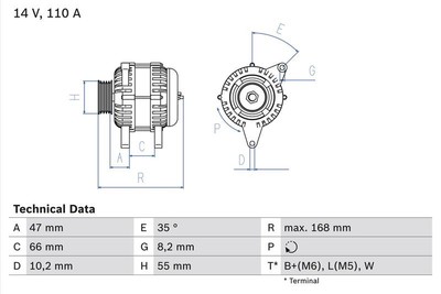 Bosch 0986042201 Lichtmaschine Generator für Renault Espace III 1994-2002