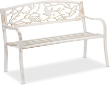 Panca Da Giardino, Con Volatili Decorativi, Accessorio Di Arredo Da Esterno, 87X