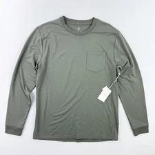 Free Fly Mens Bamboo Flex Long Sleeve Pocket Tee Size XXL Fatigue Olive UPF 50