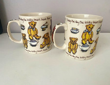 Cardew Design Teddy Bears Picnic Ceramic Mug Set of 2 Pair Teddy Bears Picnic