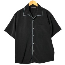 Used RECIALM Italian Collar Short Sleeve Polyester Box Shirt Men's Size L