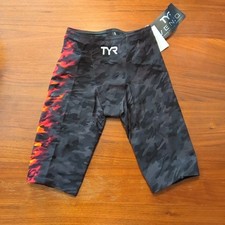 TYR Men's Venzo Jammer High Waist Tech Suit - Camo Fire Mens Size 29