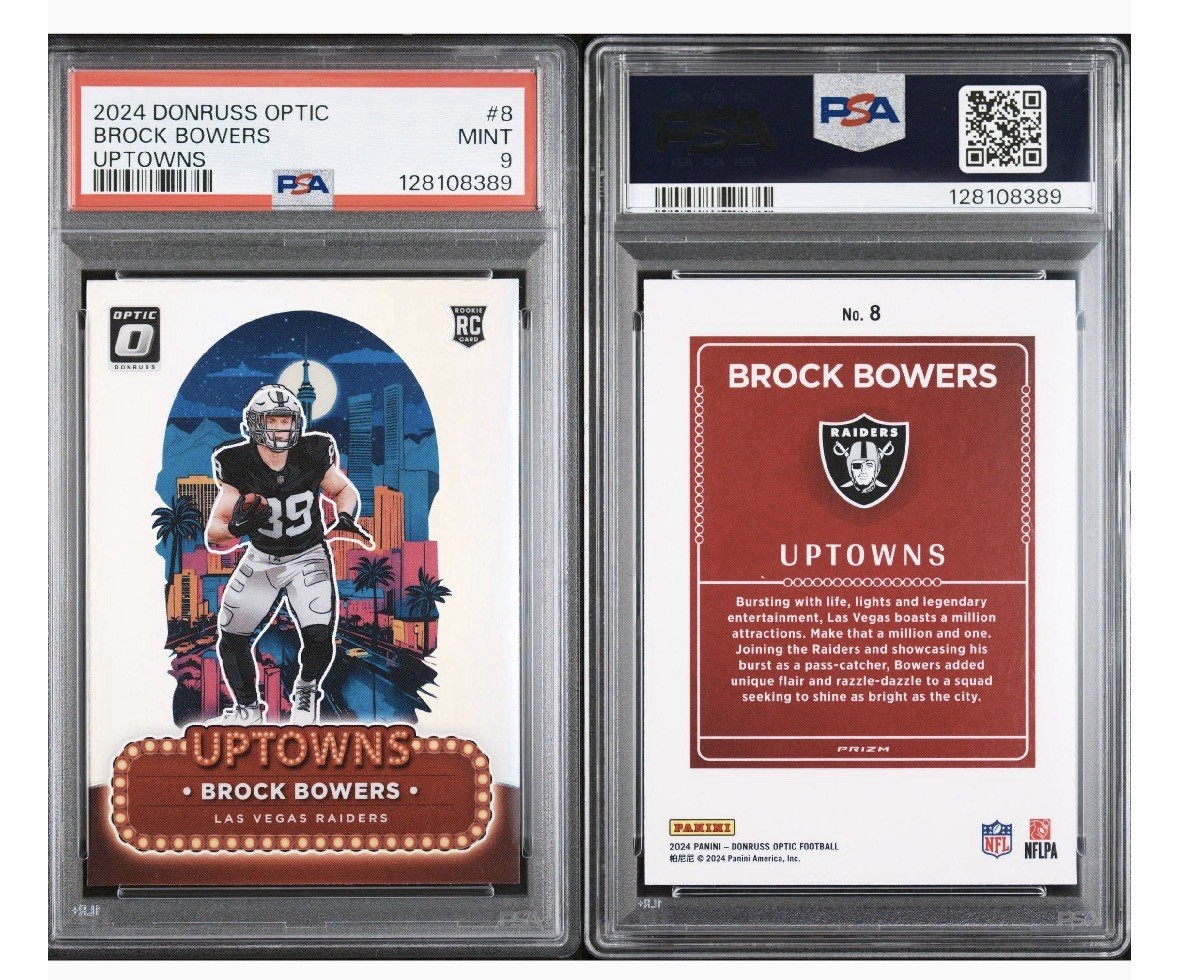 2024 Panini Donruss Optic - Uptowns Brock Bowers #8 PSA9 MIN!!!