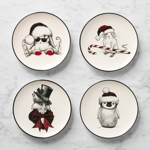 Williams Sonoma Rory Dobner Holiday Icon Appetizer Plates NIB 6.5" Christmas 4
