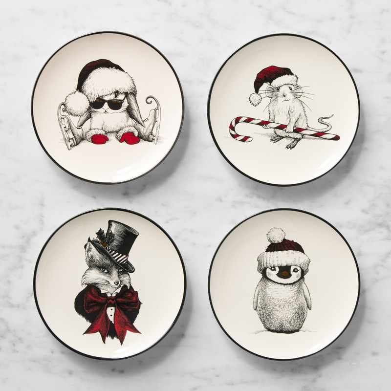 Williams Sonoma Rory Dobner Holiday Icon Appetizer Plates NIB 6.5" Christmas 4