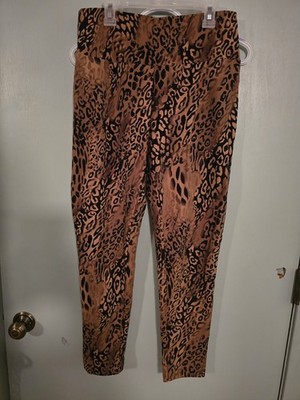 TERRA & SKY LEOPARD PATTERN STRETCH LEGGING JEGGING PANTS SIZE 0X (14W)