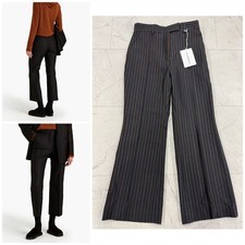 NWT 642 Acne Studios Women's Pinstriped Twill Kick-Flare Pants Size: 38
